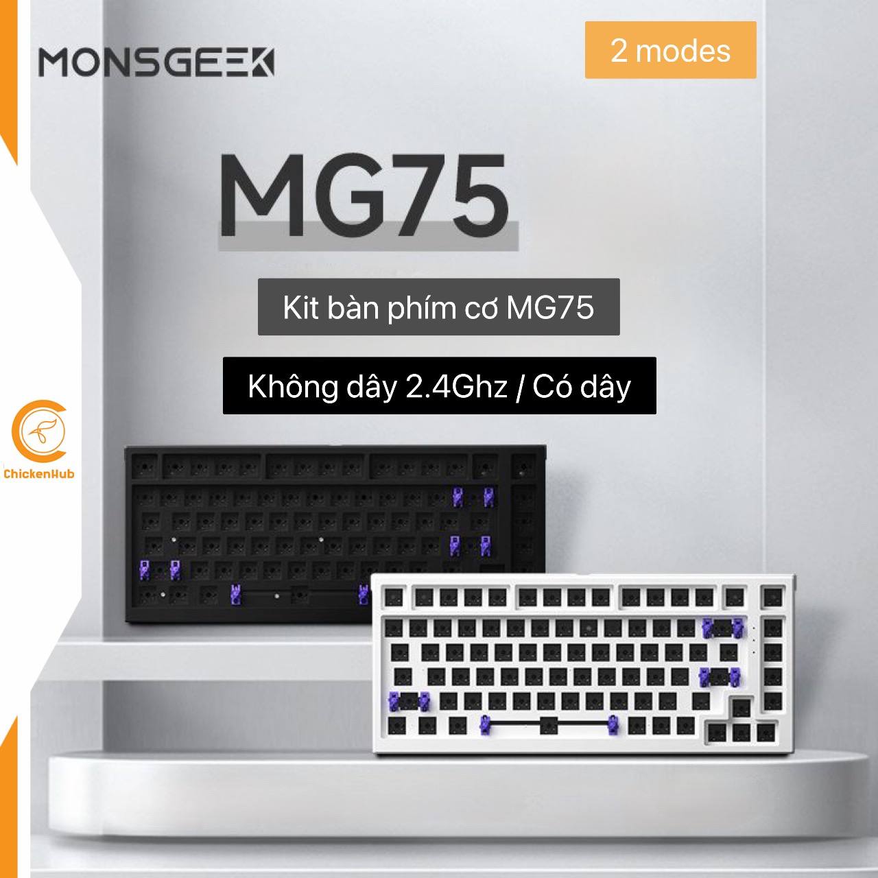 Bộ kit bàn phím cơ MonsGeek MG75 2 chế độ kết nối có dây và không dây