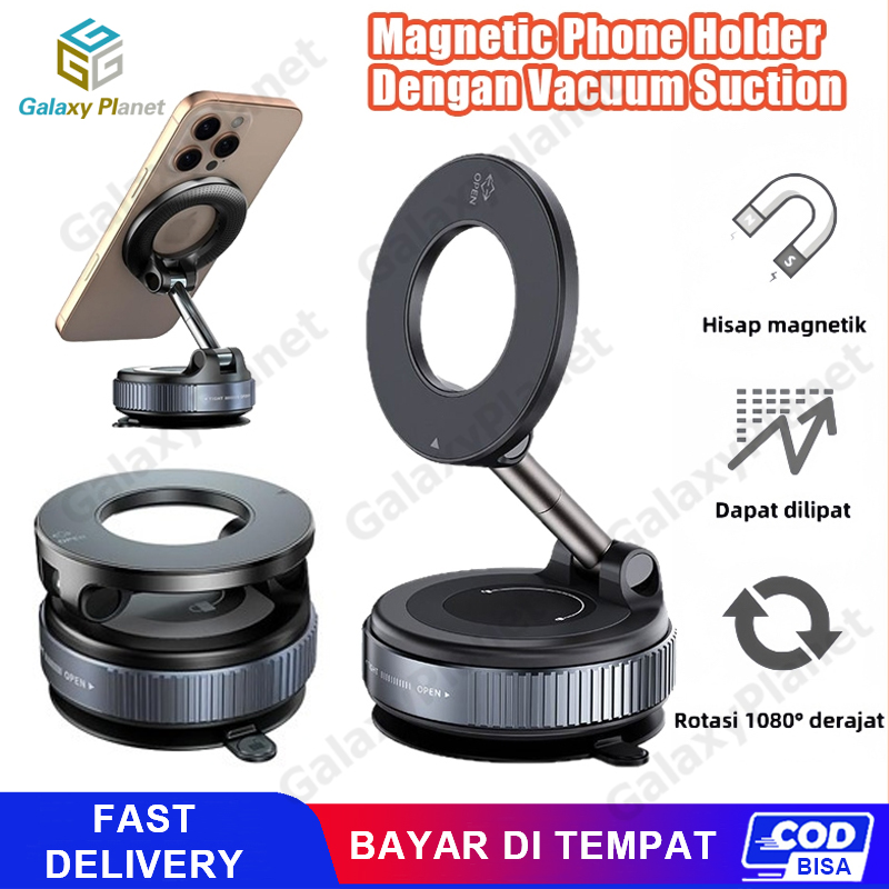 Magnetic Mount Hp Phone Holder 360 ° Tempel 1 Second Rotation Multifunctional Mobile Phone Holder Magnetic Mount Car Vacuum Suction Harga 28,500 rupiah*Gratis Ongkir