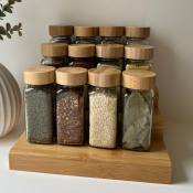 Glass Spice Jars with Bamboo Lids - 4 oz Containers