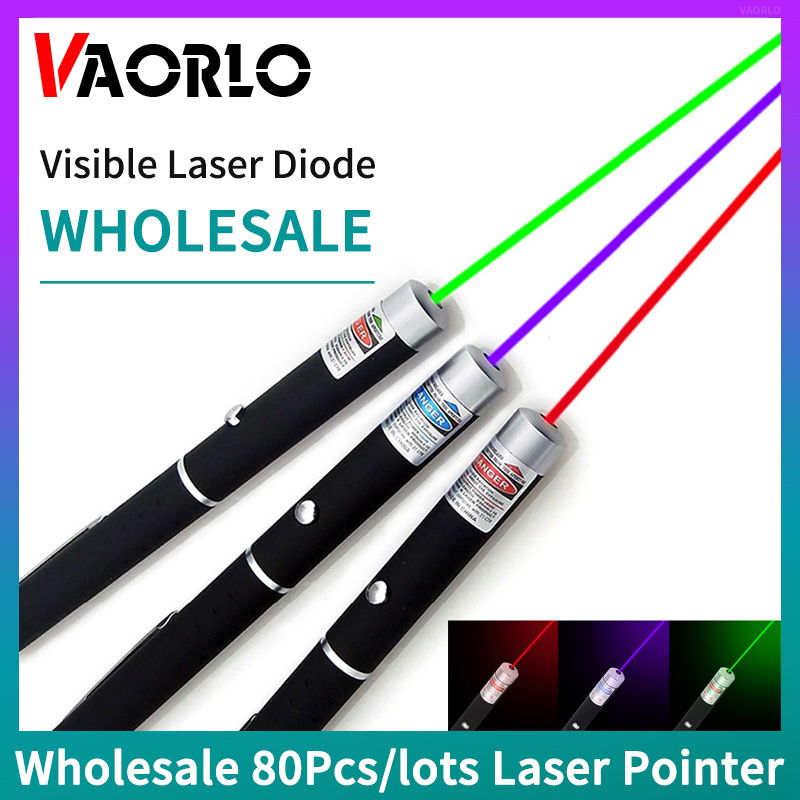 Wholesale 80Pcs/Lots Laser Pointer 5Mw Visible Laser Diode Red Green Blue-Violet Light Pen For Office Presentation Tease Cat Do