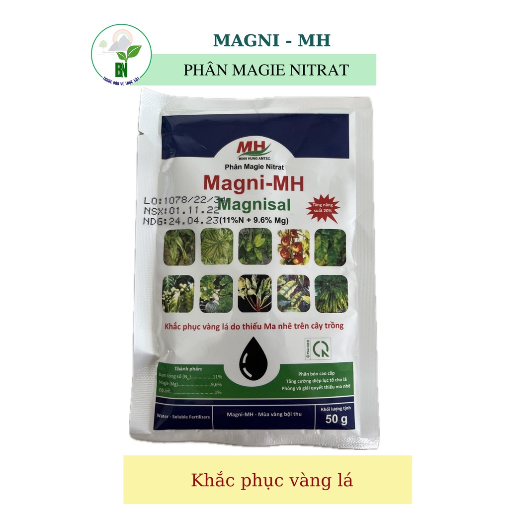 Phân bón magie nitrat - magni-mh - giúp cây xanh lá - dày lá - đâm chồi nhanh