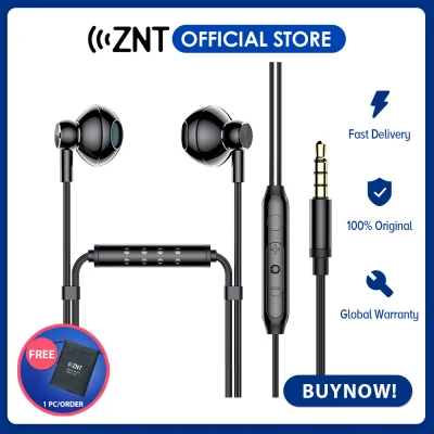 [NEW] ZNT BASS Wired Earphones 3.5MM Gaming Headset EarBuds, Audio in-Ear Earphone Gaming Earpiece, Stereo HIFI Deep Bass Sound Quality, Volume Control, Earphones with Mic, Built-in Dual Microphone for Huawei Xiaomi OPPO, etc.