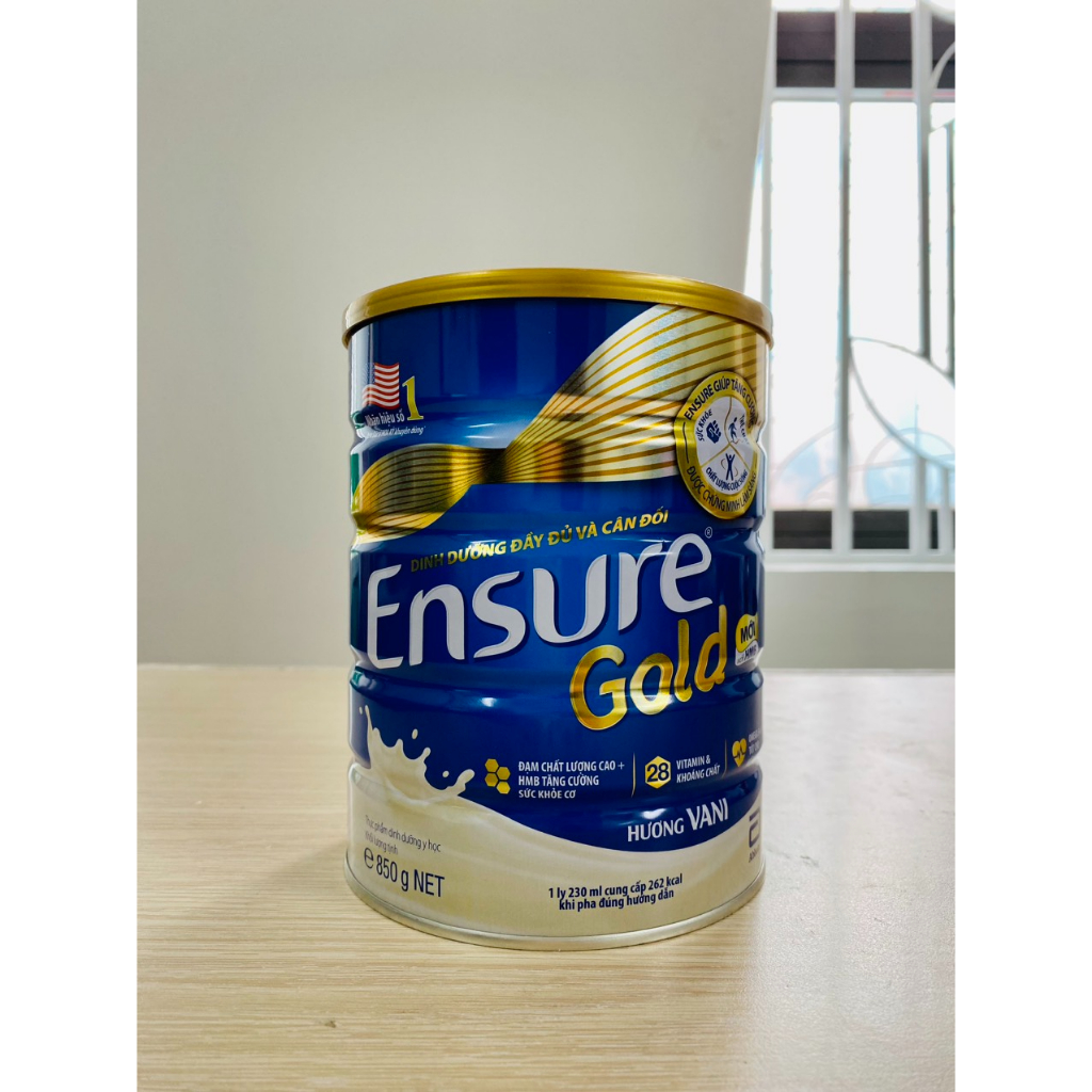 Sữa bột Ensure Gold Abbott hương Vani và hương Lúa mạch 850g