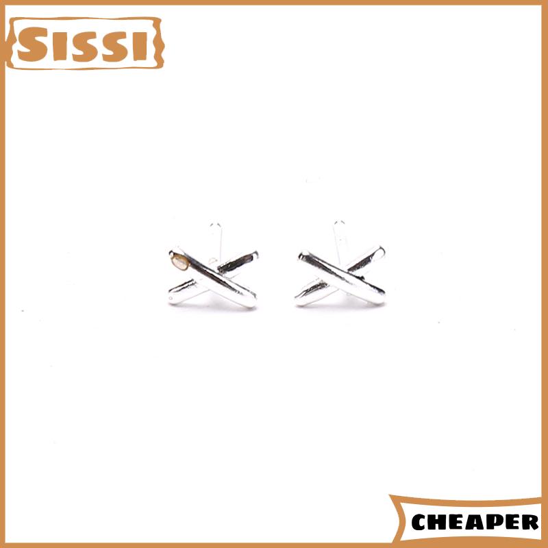 Sissi 2 bông tai dạng hạt hình vương miện hoa động vật nhỏ Nhỏ Trơn mượt hình bướm đơn giản