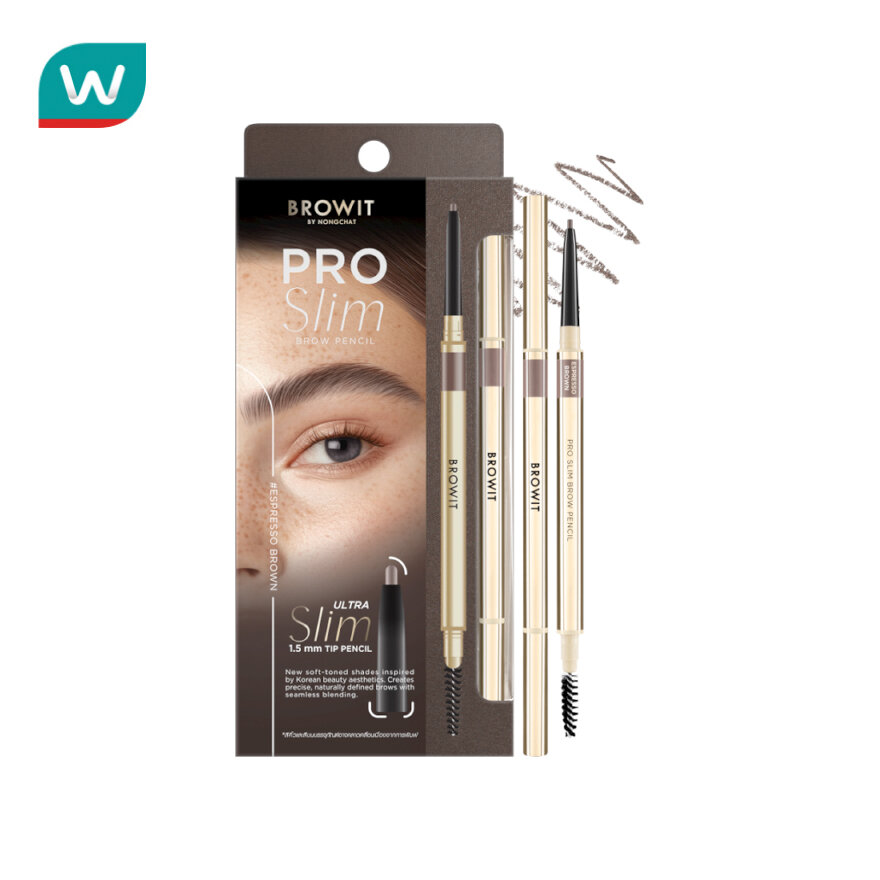 Browit Pro Slim Brow Pencil 0.06g. Espresso Brown ราคา 169 บาท*ส่งฟรี