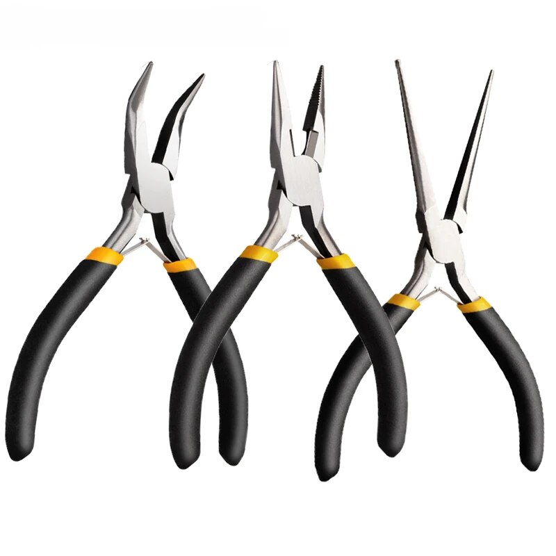 8 Style Portable Durable Carbon Steel Forging Pliers Light Weight Making Beading Mini Pliers Tool Round Flat Long Nose
