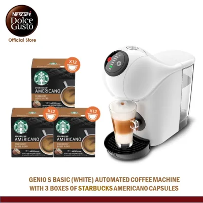 NESCAFE Dolce Gusto Genio S Basic Automatic Coffee Machine With 3 Boxes Starbucks Capsules (W)