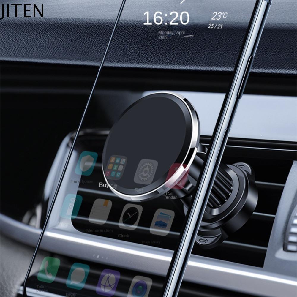 JITEN Hút từ Giá đỡ điện thoại nam châm trên xe hơi Xoay 360 độ Hấp thụ mạnh Giá đỡ điện thoại trên xe hơi Giá đỡ điện thoại Hợp kim nhôm Giá đỡ điện thoại di động trên ô tô Lỗ thông hơi ô tô