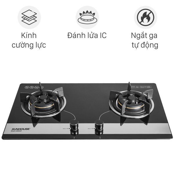 SALE - Bếp gas âm Sunhouse SHB8836 Chính Hãng 100%đánh lửa ICngắt gas tự độngĐầu đốt 3 vòng lửa tiế