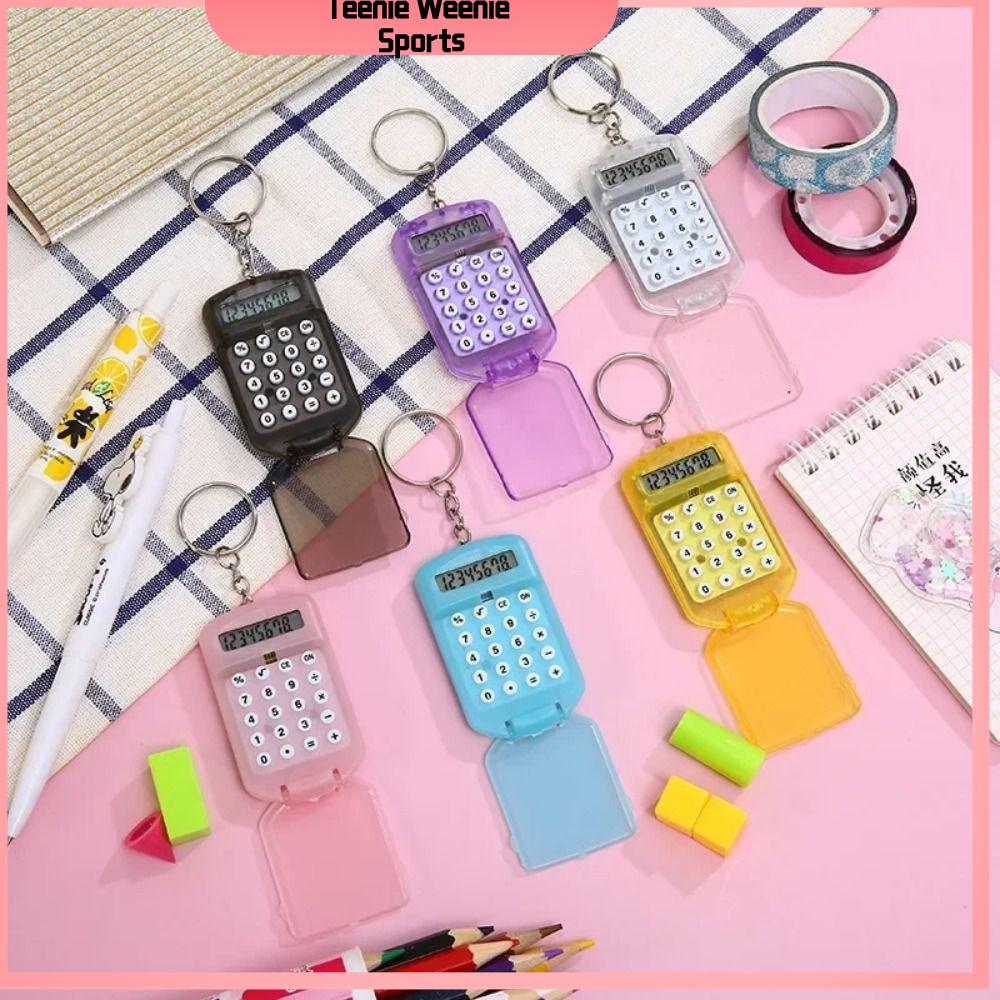 TEENIE WEENIE SPORTS Đa chức năng Máy tính Sáng Tạo Hiển thị 8 chữ số Móc chìa khóa  Trọng lượng nhẹ Văn phòng phẩm học sinh Văn phòng