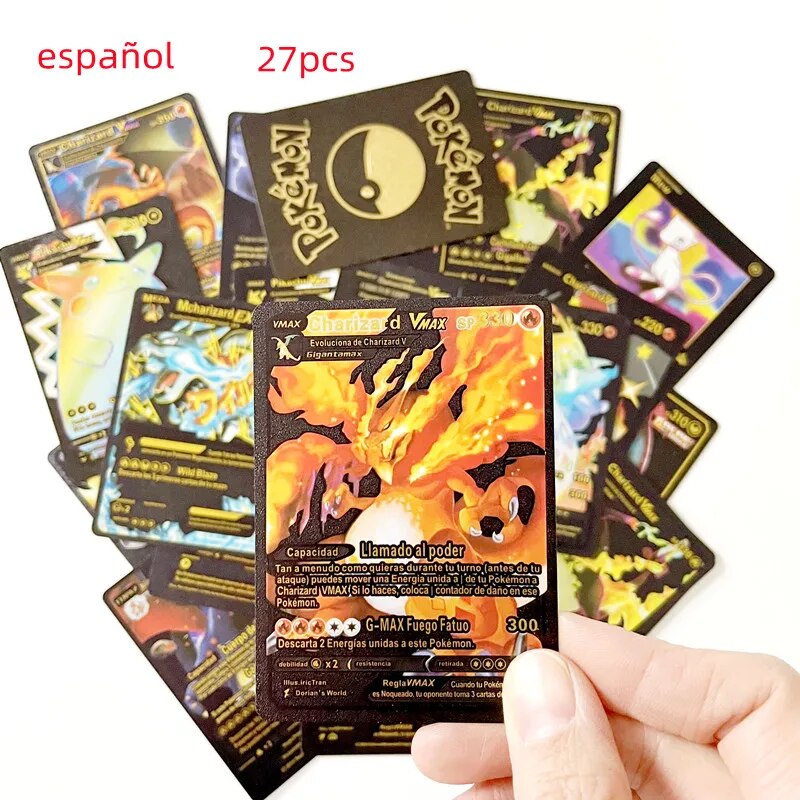 New 21x15cm Pokemon Cards English 30PCS Pikachu Rare Battle Game Card Shiny  Vstar Vmax GX Energy Card Collection Children Toy