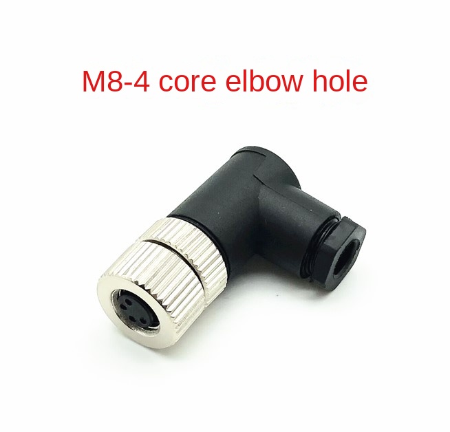 M8 Đầu cắm cong 4P lỗ (Đầu Nối 4 Lõi), Kích Thước Lỗ 8MM | Chuẩn Chống Nước | Tùy chọn: Ổ Cắm + Đầu Cắm | Đầu Nối 3-4 Lõi