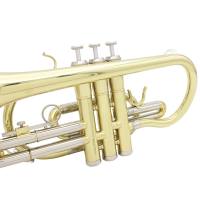 SIMBAE Bb Cornet Professional Bb Flat Cornet Brass Instrument with Carrying Case Gloves Cleaning Cloth Brushes