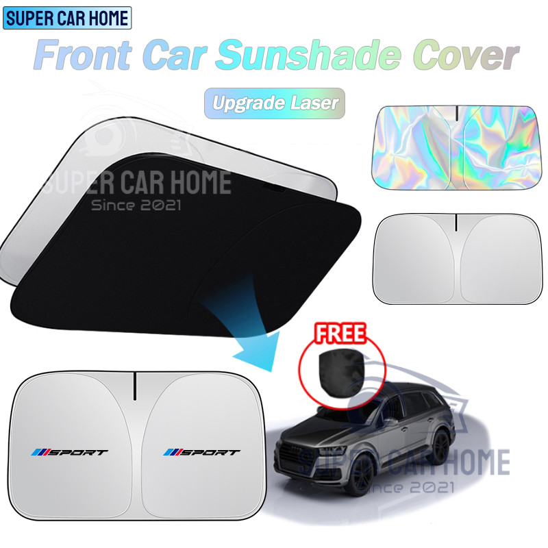 SCH Mazda Laser Car Windshield Sun Shade Cover Front Window Sun Visor Protection Foldable Car Curtains Summer Cooling UV Refletive For Mazda CX5 CX-5 CX3 CX30 CX8 Mazda 2 Mazda 3 Mazda 6 ราคา 484 บาท*ส่งฟรี