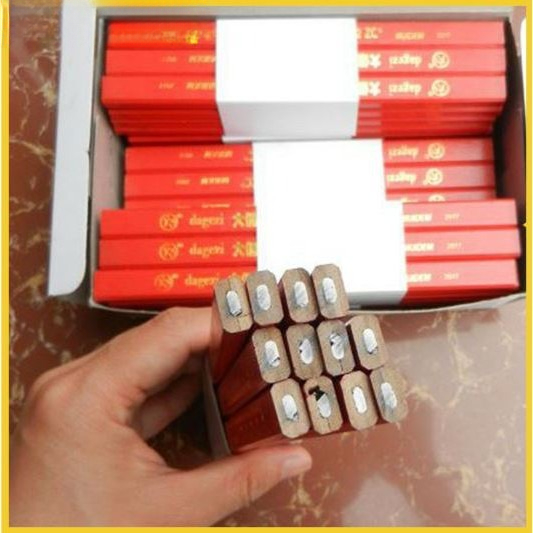 3E 12Pcs Carpenter Pencil Flat Thick Lead Carpenters