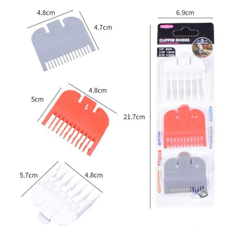 3 cáibộ chuyên nghiệp tóc Clipper bảo vệ mỏng cắt hướng dẫn lược tóc Trimmer Bảo vệ tập tin đính kèm thay thế cho hầu hết Clipper