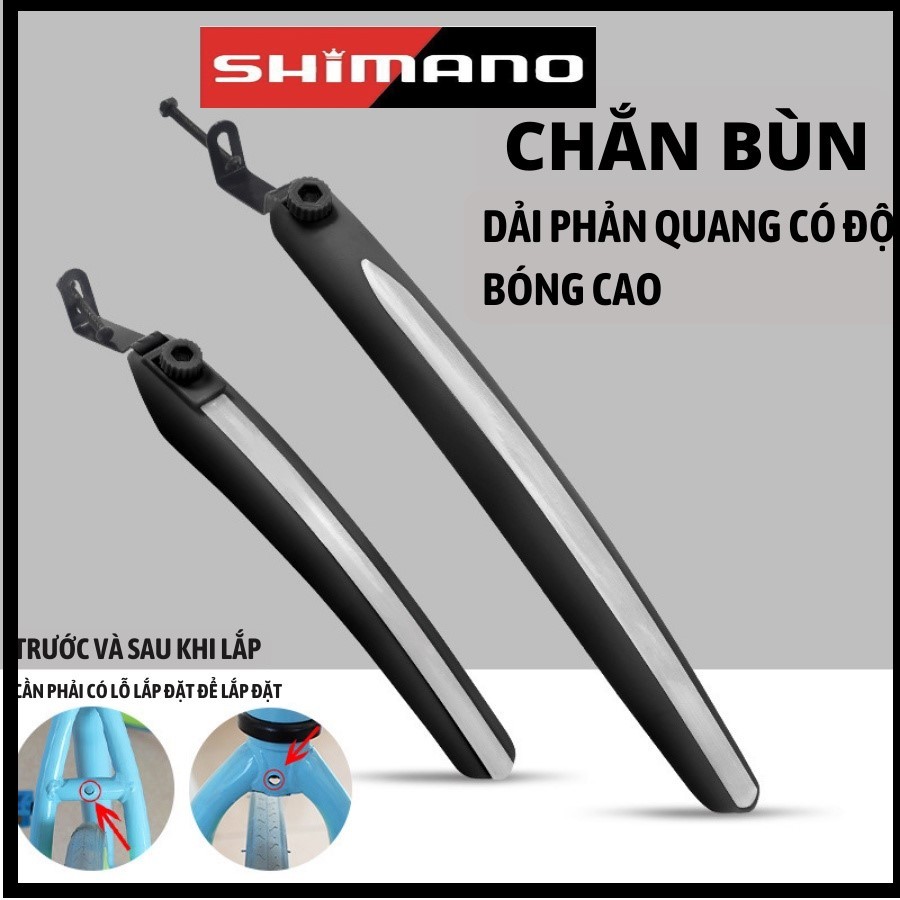 Chắn bùn xe đạp thể thao bản nhỏ có phản quang trước sau đầy đủ phụ kiện chắc chắn - CB02