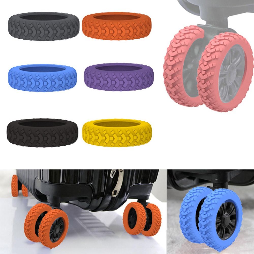 1972YAN1 8PCS/Set Silicone Giày Bánh Xe hành lý du lịch Trục phụ tùng Vali Với âm thanh im lặng Vỏ bảo vệ bánh xe Vali Phổ thông Giảm tiếng ồn Bọc Bánh xe đẩy Hành lý
