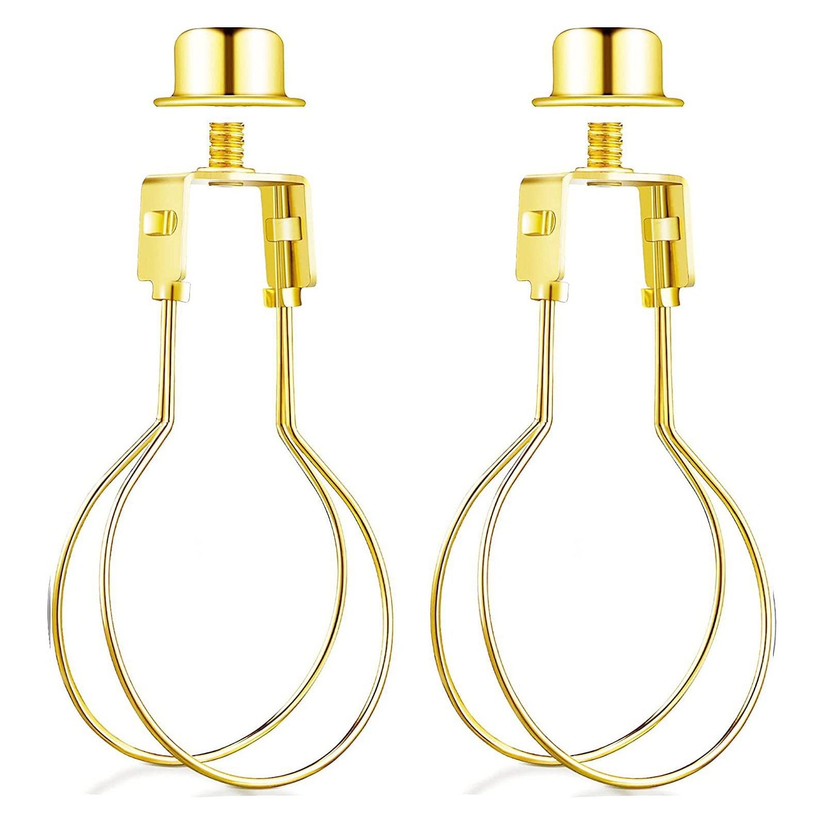 2Pcs Steel Wire Lamp Shade Light Bulb Clip Adapter with Hat Knob Finial