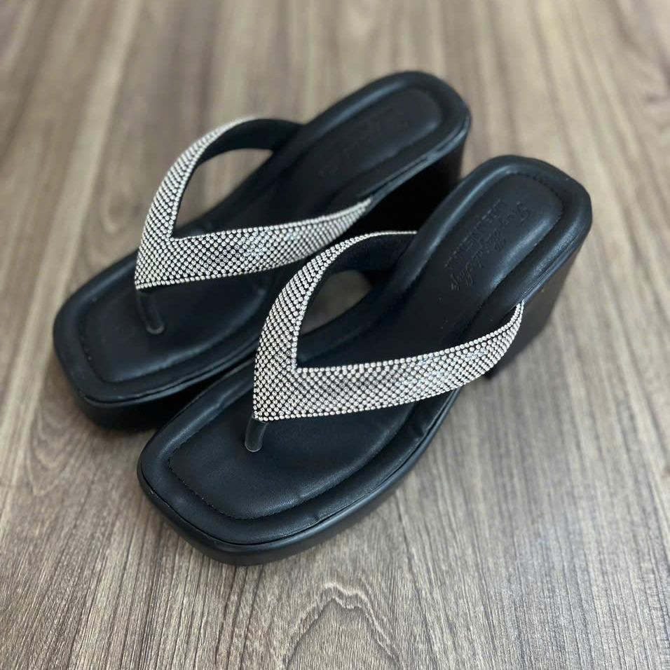 DÉP NỮ CAO GÓT - ĐẾ CAO ̣9F -(MS 27) - QUAI KẸP Shoes DéP GiàY Sandal Jean - 2