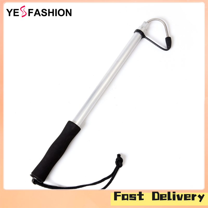 Yesfashion Store IN stock 1.2m Fishing Gaff With Stainless Steel Hook Telescopic Aluminium Alloy Pole For Freshwater Saltwater Fishing ราคา 165 บาท*ส่งฟรี