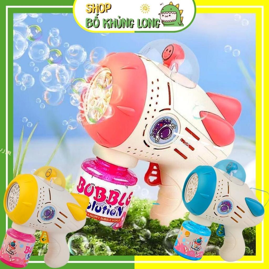 Súng bắn bong bóng xà phòng phi hành gia có đèn và nhạc siêu đẹp đồ chơi máy bắn bong bóng - bố khủng long
