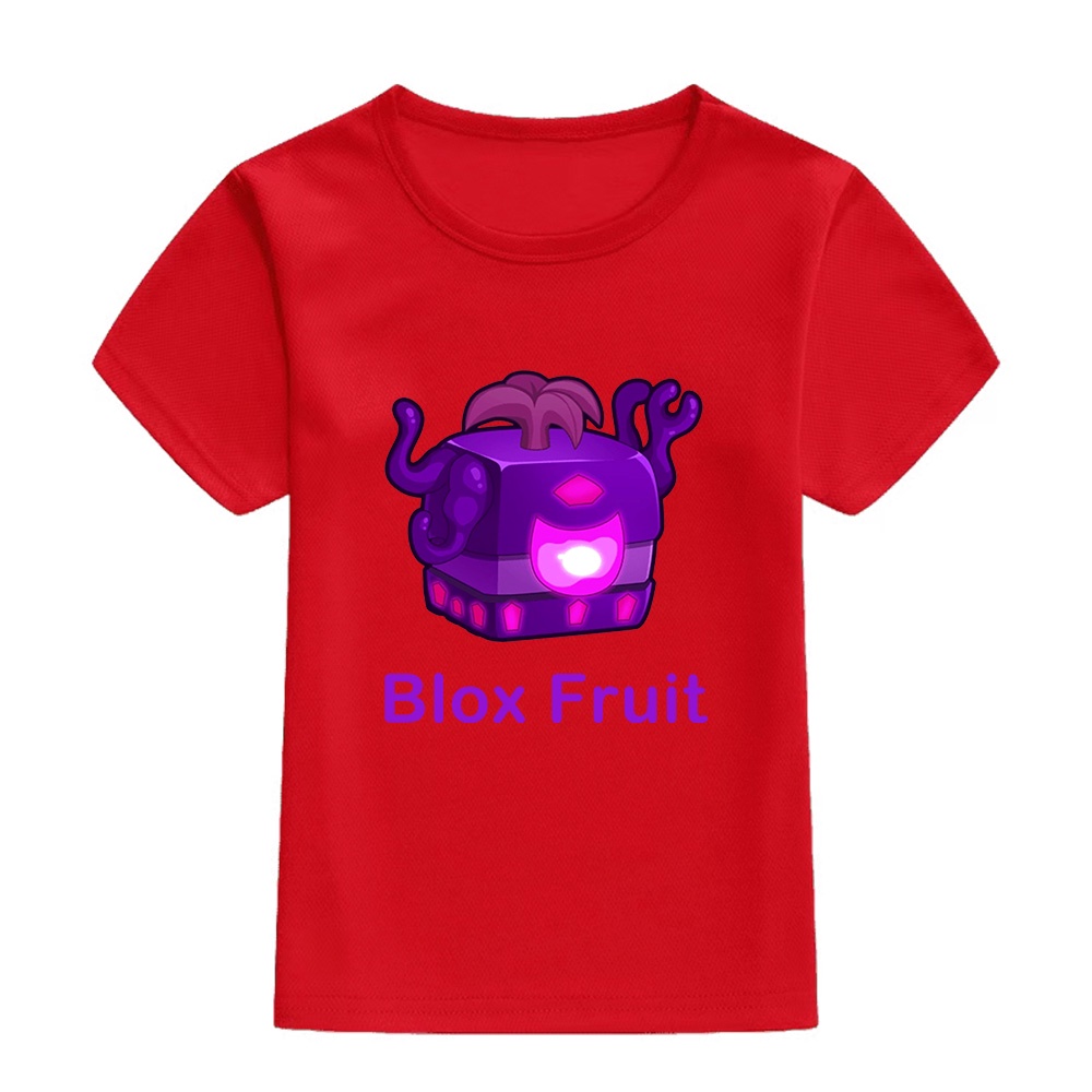 Dark Fruit Blox Fruit Quần áo trẻ em Áo thun ngắn tay rộng và thoáng khí cho bé trai và bé gái