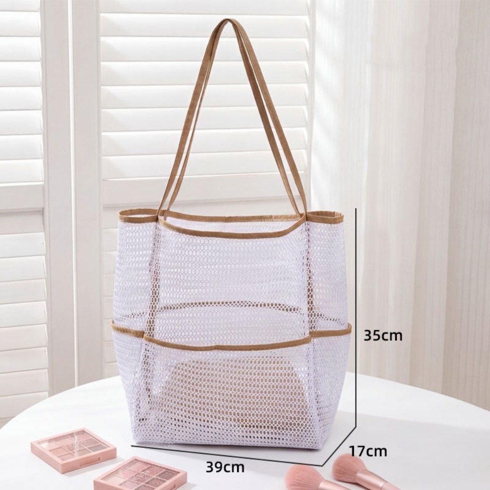 HERWK Nylon Túi lưới đi biển Khoét rỗng Dung lượng lớn Túi xách lưới Màu đơn sắc Thoáng khí Túi bơi Đàn ông - 5