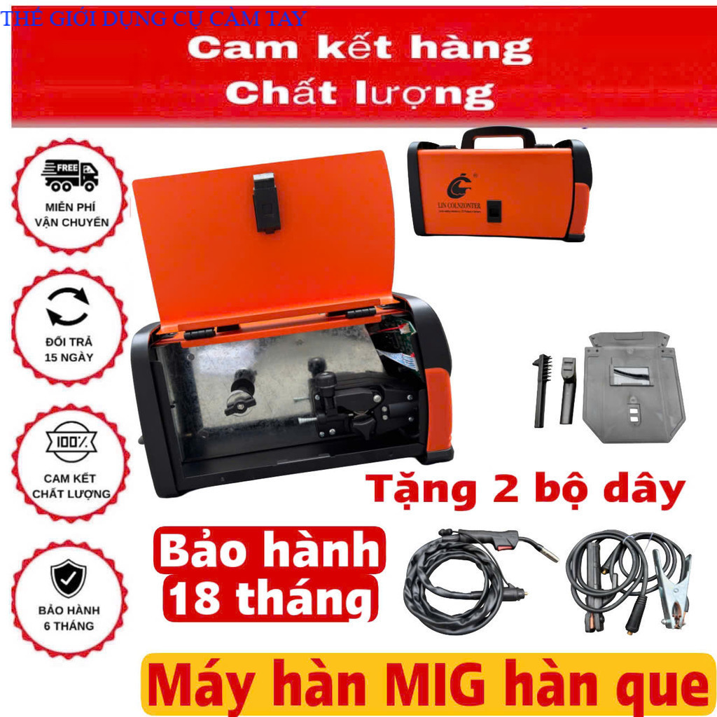 Máy hàn Mig Lincoln 200 lcd không dùng khí, máy hàn Mig không khí tnặg 2 bộ dây 1 cuộn khí THẾ GIỚI DỤNG CỤ CẦM TAY GIÁ SĨ