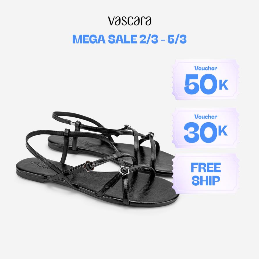 [Voucher 50K | 02.03 - 05.03] Vascara Giày sandals trang trí buckle ánh kim - SDK 0357