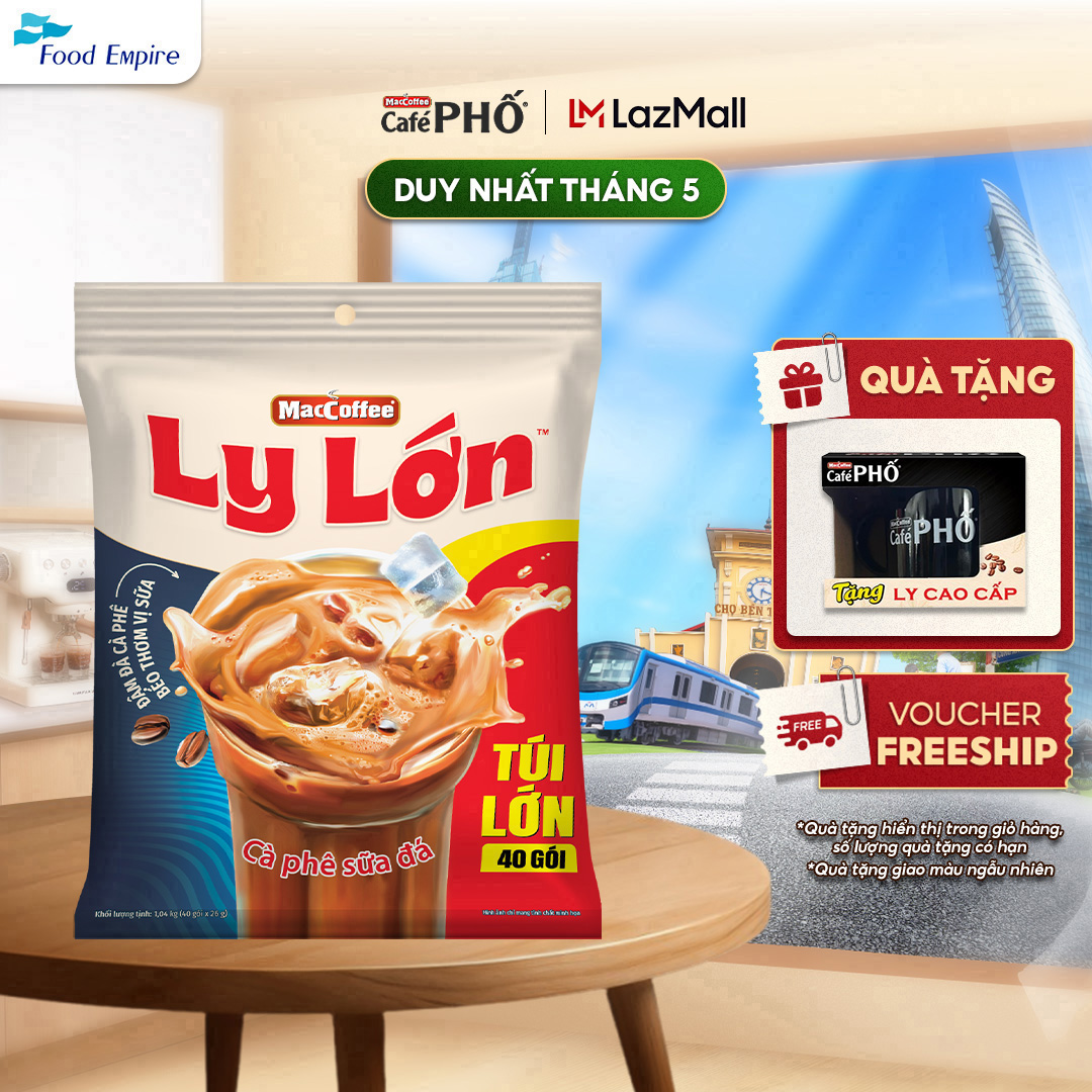 Cà phê Ly Lớn Sữa Đá - MacCoffee ( túi 40 gói x 26g )