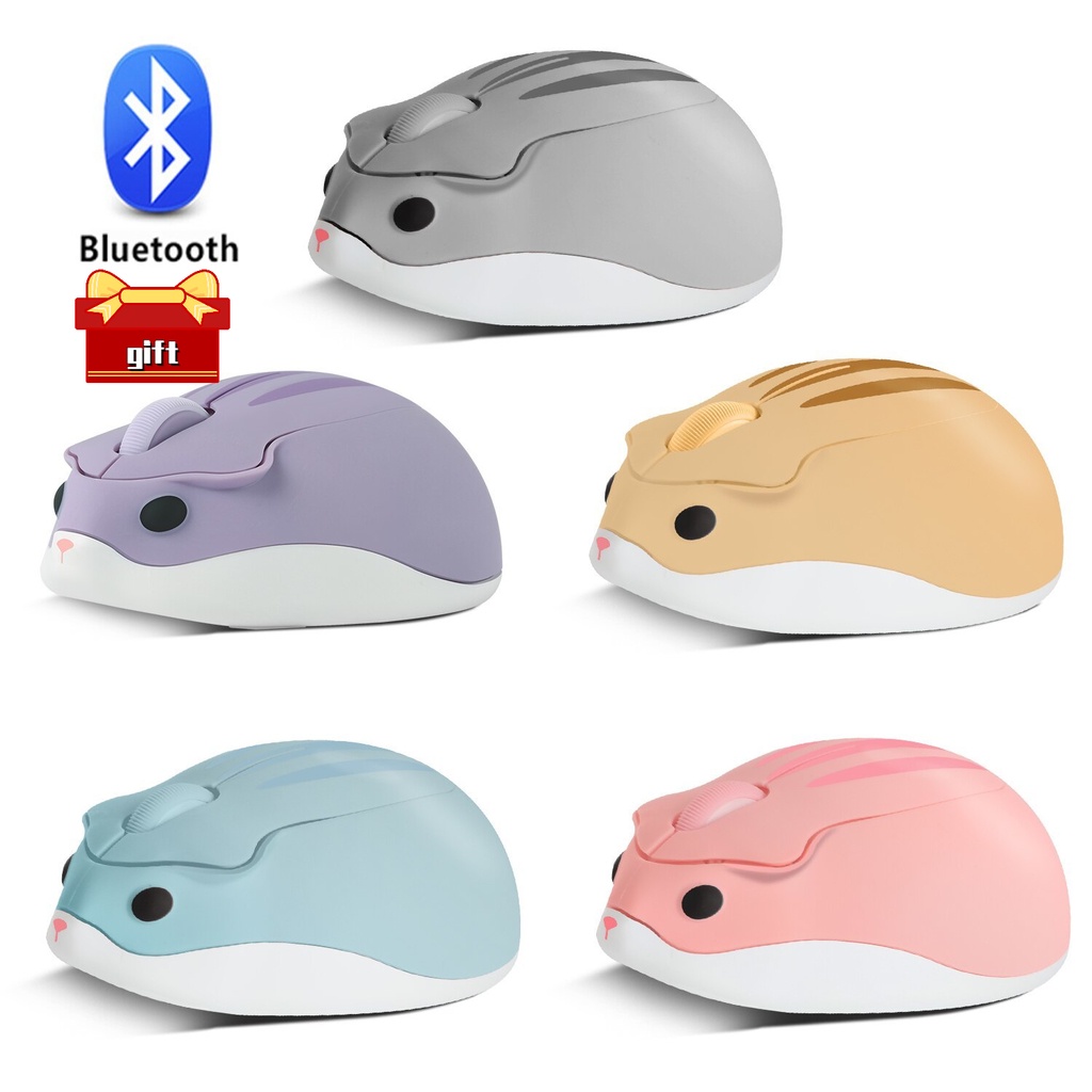 Chuột không dây sạc pin chống ồn bluetooth Mouse/2.4Ghz Wireless Mouse Pink Chuột Quang Không Dây Hamster Chuột gaming không dây bluetooth cao cấp bấm siêu Hoạt Hình Mice Cho PC Laptop Ipad
