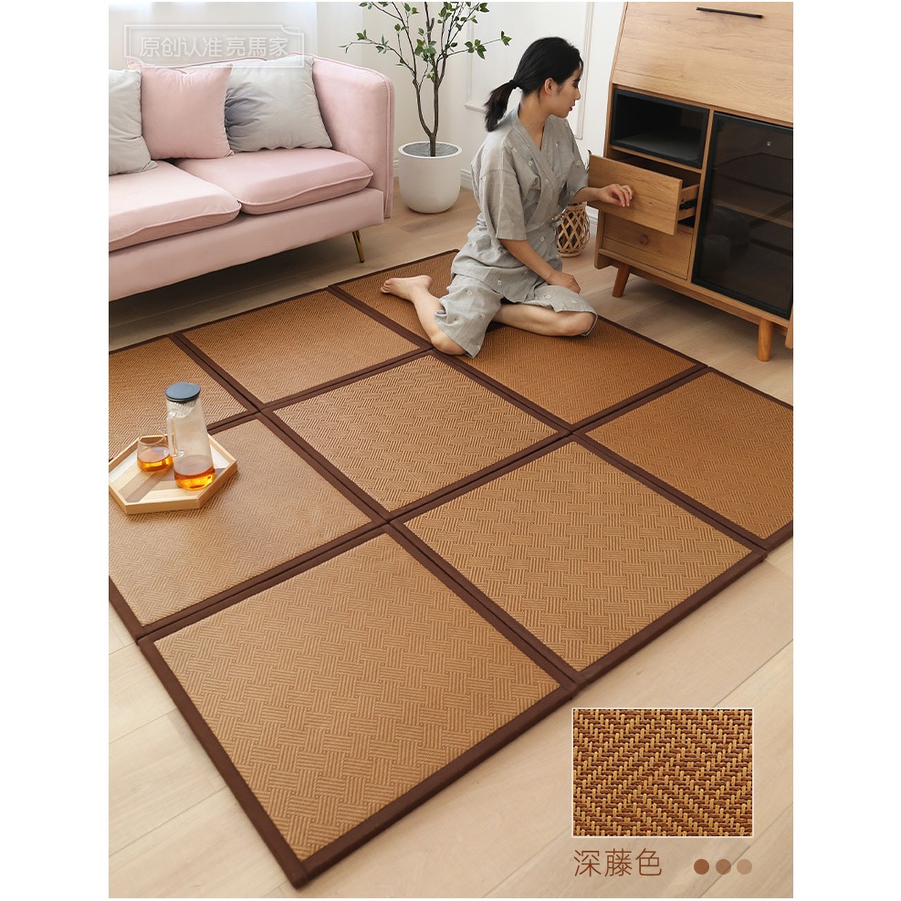Japan Style เสื่อทาทามิหนาพิเศษ รุ่นที่คนญี่ปุ่นนิยมใช้มากที่สุด เสื่อไม้ไผ่tatami minimal พรมtatami ขนาด60*60cmหนา2.2cm