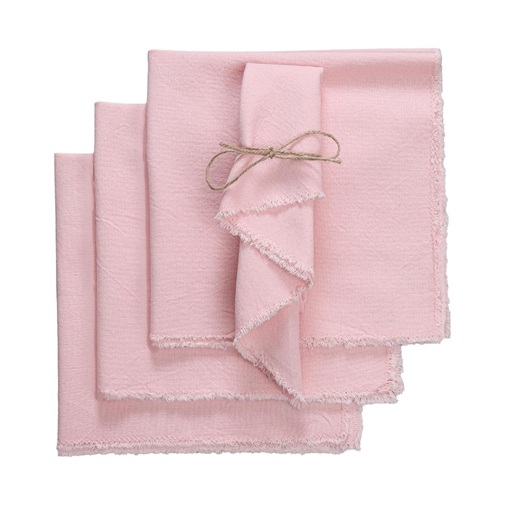 ECOCOKU 4PCS Mềm mại Khăn ăn vải lanh cotton Phong cách mộc mạc Thân thiện với môi trường Khăn ăn vải Tấm cách nhiệt Trang trí Trang trí bàn bằng vải lanh Trang trí đám cưới - 7