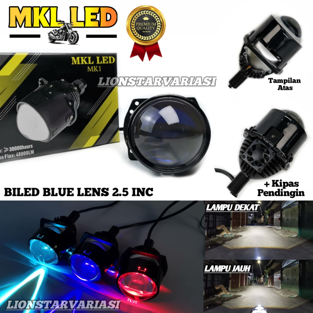 Mkl Mk1 Projector Biled 2.5 Inch Blue Lens Flat Cut Plus Devil Mkl Led Premium Biled 2.5 Inch Harga 119,000 rupiah*Gratis Ongkir