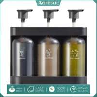 Aoresac Shower Soap Dispenser Wall Mounted Shower Dispenser 3 Chamber Shampoo Conditioner Body Wash Dispenser for Bathroom Hotel 380ml Per Bottle
