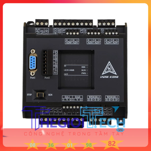 Bộ lập trình PLC LK3U FX3U 14 16 20 24 30 32MT 32MR 48 64 MT MR MRT AD 2DA phát xung 4/8 TRỤC RTC Modbus RTU RS485 ADPRW - FX3U-24MT LK