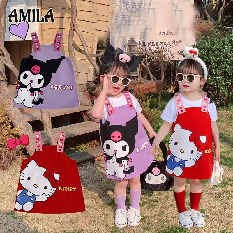 Children's clothing girls dress New summer cute cartoon kulomi suspender dress Clothes for girls ages 2-8 ราคา  134 บาท*ส่งฟรี