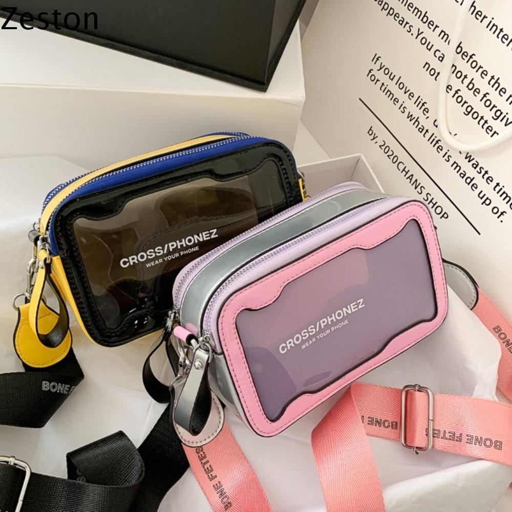 ZESTON โปร่งใสโปร่งใส กระเป๋าสะพายไหล่สำหรับผู้หญิง สไตล์เกาหลีแบบ กันน้ำกันน้ำได้ กระเป๋า Crossbody กระเป๋าแบบสะพายไหล่ ฤดูร้อนฤดูร้อนฤดูร้อน กระเป๋าสี่เหลี่ยมเล็ก เทศกาลสงกรานต์ ราคา 281 บาท*ส่งฟรี