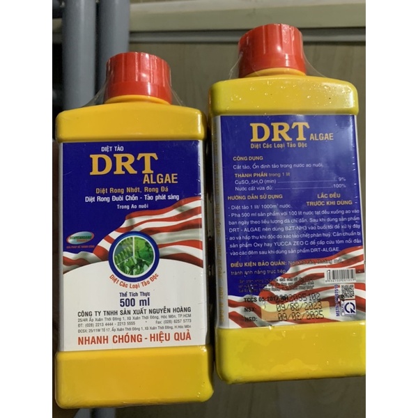 Thuốc thủy sản drt- diệt tảo, diệt rong đuôi chồn, diệt tảo độc - tảo phát sáng trong ao tôm.