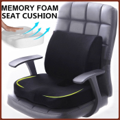 Memory Foam Orthopedic Seat Cushion with Lumbar Support Pillow