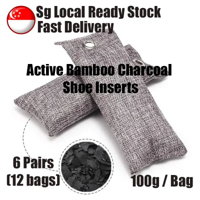 Active Bamboo Charcoal Bags Packs For Shoes 6 pairs 12x100g bags Deodorizer Remove Moisture Dehumidifier
