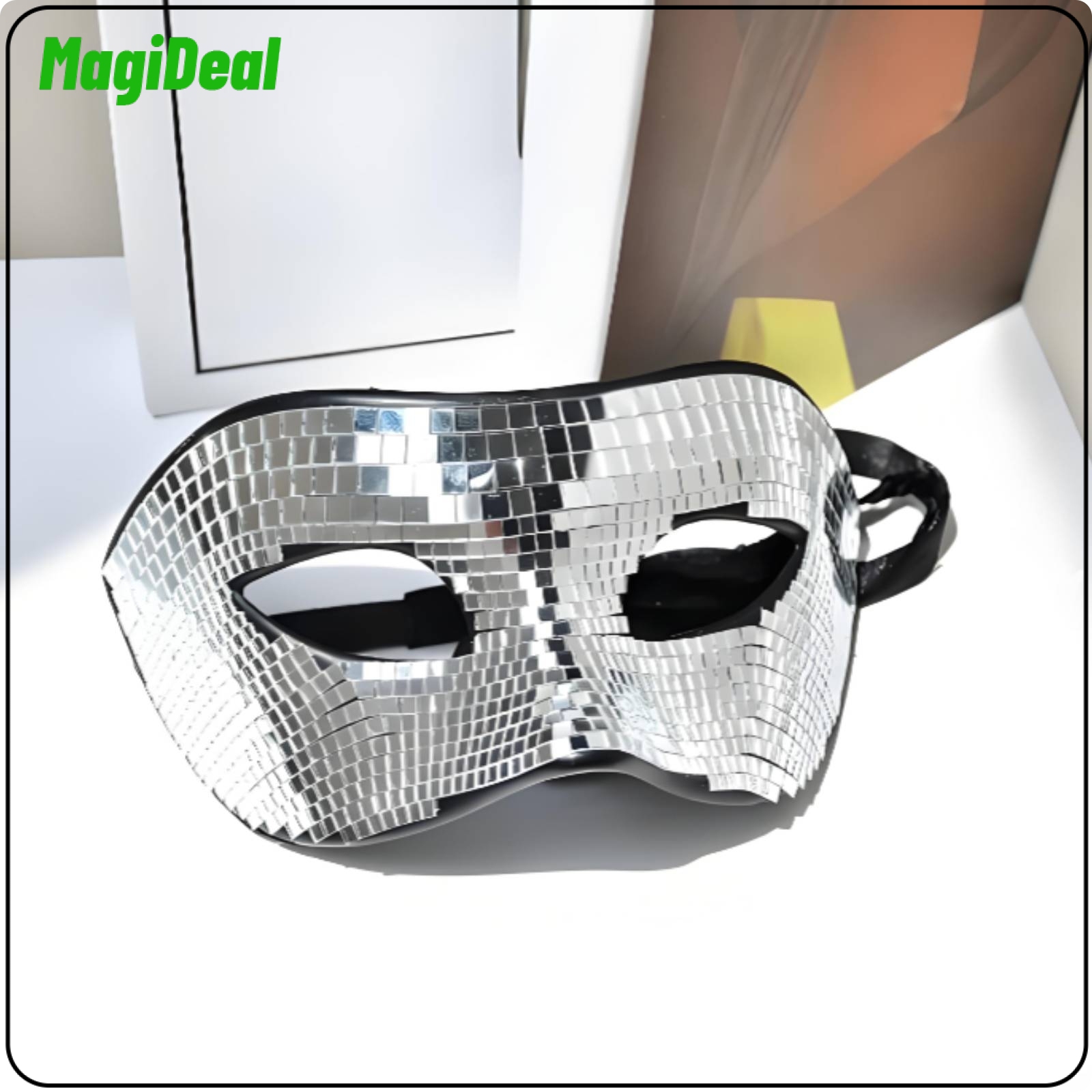 MagiDeal Reflective Mirror Mosaic Mask Contoured Disco Ball Mask Elastic Strap Face Covering Lightweight ราคา 4,717 บาท*ส่งฟรี