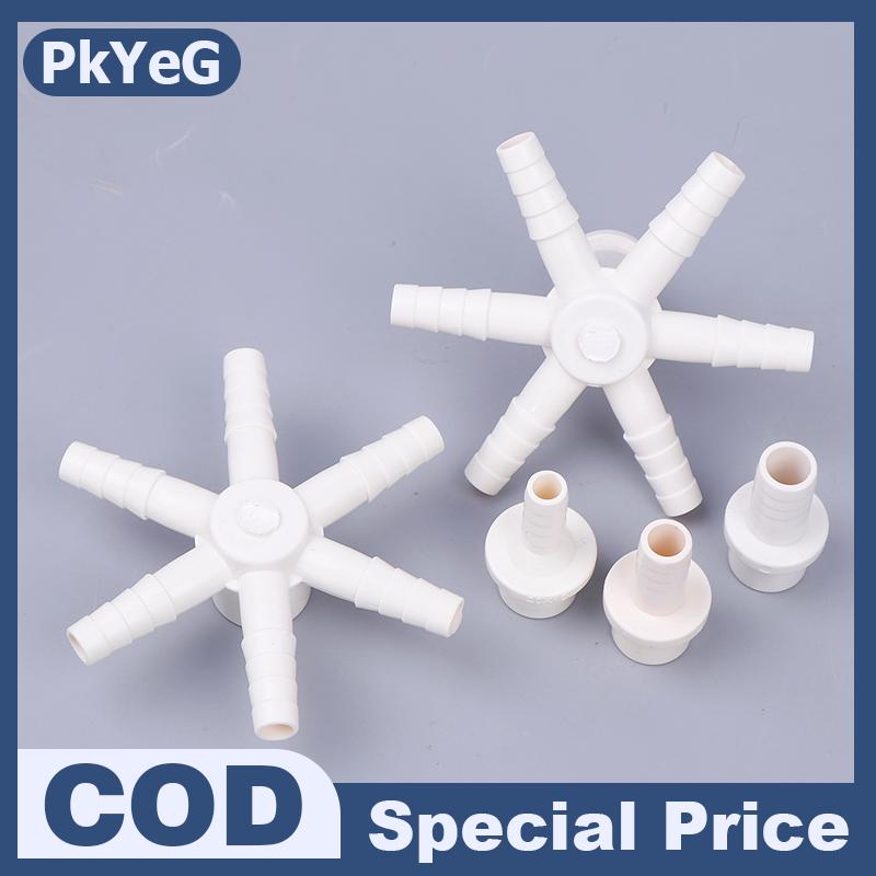 PkYeG PVC sáu chiều chùa Doanh sục khí Ống kết nối ống diverter khớp bể cá Hồ Cá Ao cá tăng oxy