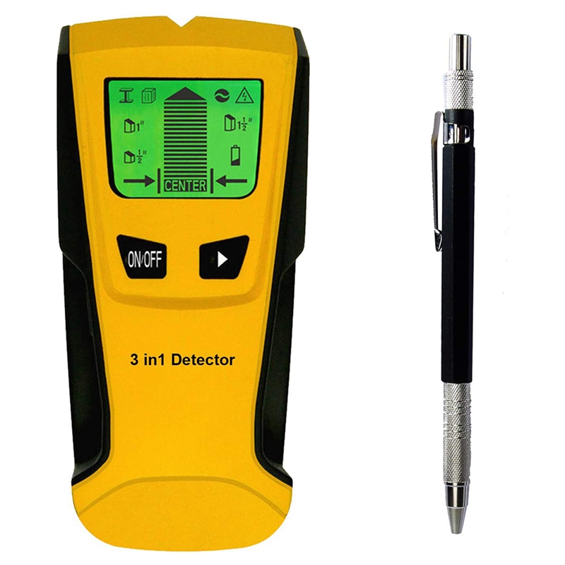 Sensor Wall Scanner with LCD Display, Sound Warning, Automatic Correction, For Wood Live AC Wire Metal Studs Detection