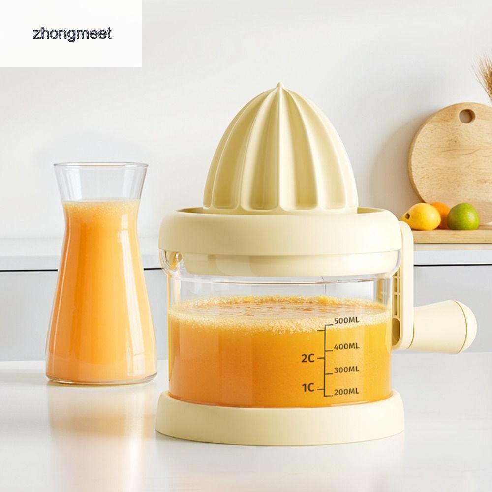 ZHONGMEET Thước đo Máy ép trái cây thủ công có bìa Trong suốt Máy ép tay Cấp thực phẩm Vòi hình chữ U Máy ép cam quýt Sử dụng tại nhà