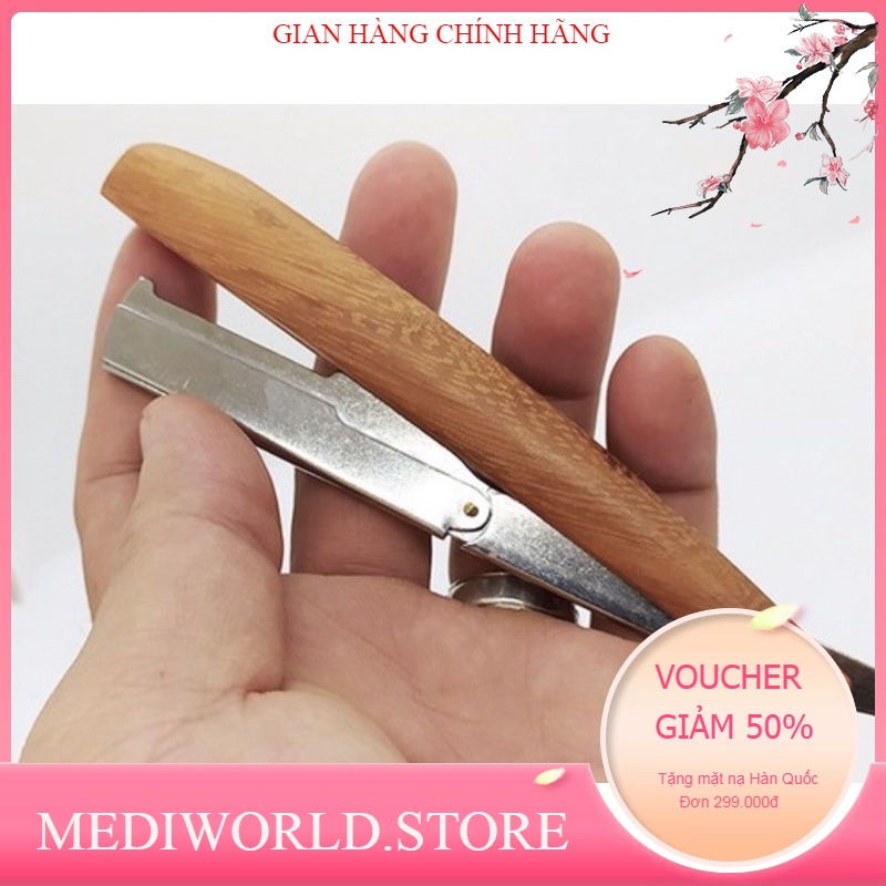 Dao cạo lông mặt, cạo lông mày cán gỗ cao cấp tiện lợi dễ sử dụng - chính hãng