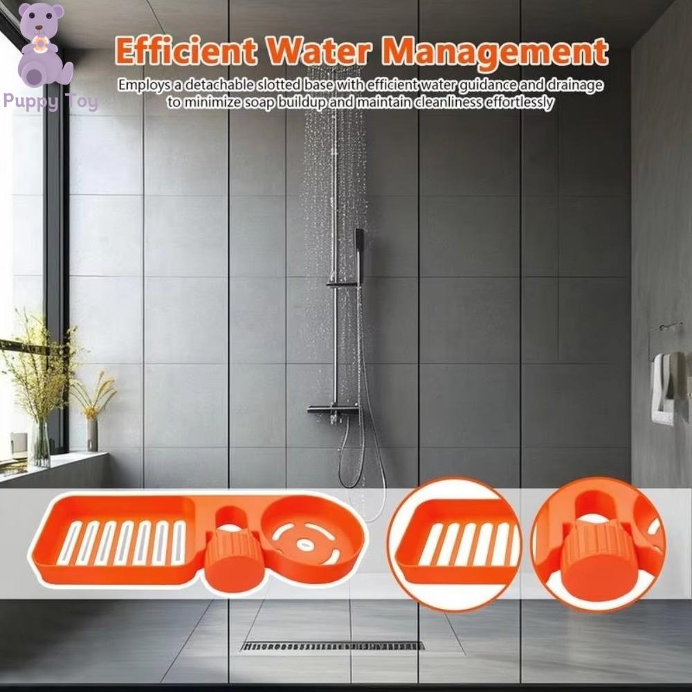 TESDFD Gắn tường Kệ tắm Chịu tải mạnh mẽ Tiết kiệm không gian Giá đỡ lưu trữ khay xà phòng Cài đặt dễ dàng Không cần khoan Kệ nhà tắm Dành cho dầu gội và dầu xả