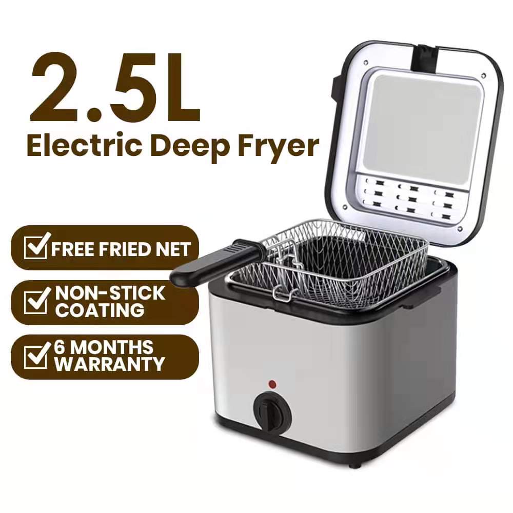 Electric Deep Fryer with Strainer - 