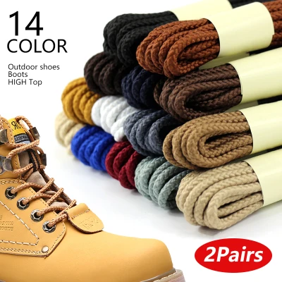 AL 2 Pair Strong Round shoe Laces High Top Outdoor Walking Hiking Boot Laces Bootlaces Sneaker Shoelaces 100120140160cm